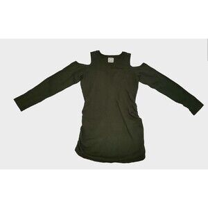 Hippie Rose Open Shoulder Sweater Dark Army Green Small Excellent